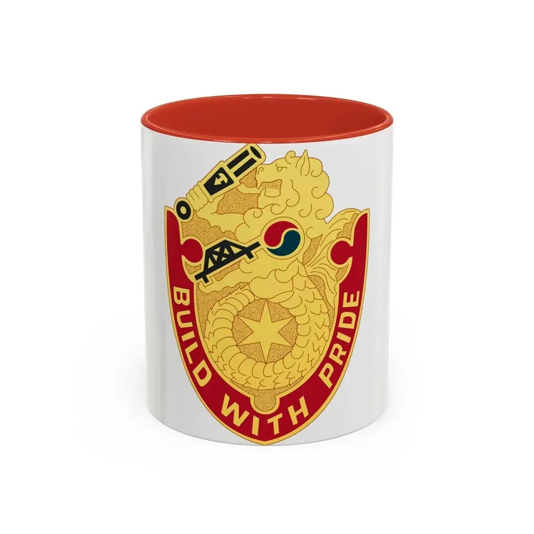 93 Engineer Battalion (U.S. Army) Accent Coffee Mug 11oz Red - Go Mug Yourself