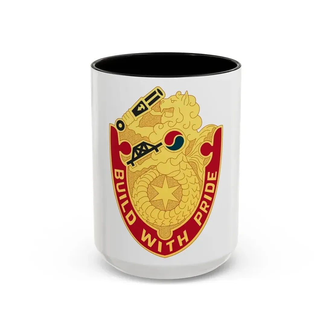 93 Engineer Battalion (U.S. Army) Accent Coffee Mug 15oz Black - Go Mug Yourself