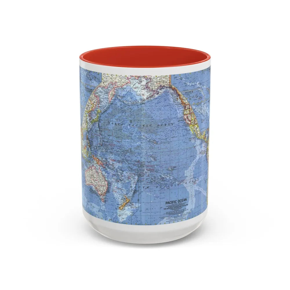 Pacific Ocean (1962) (Map) Accent Coffee Mug-15oz-Red-Go Mug Yourself