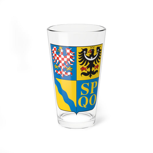 CZE Kraj Ołomuniecki COA (Czech Republic) (Coat of Arms) Pint Glass 16oz