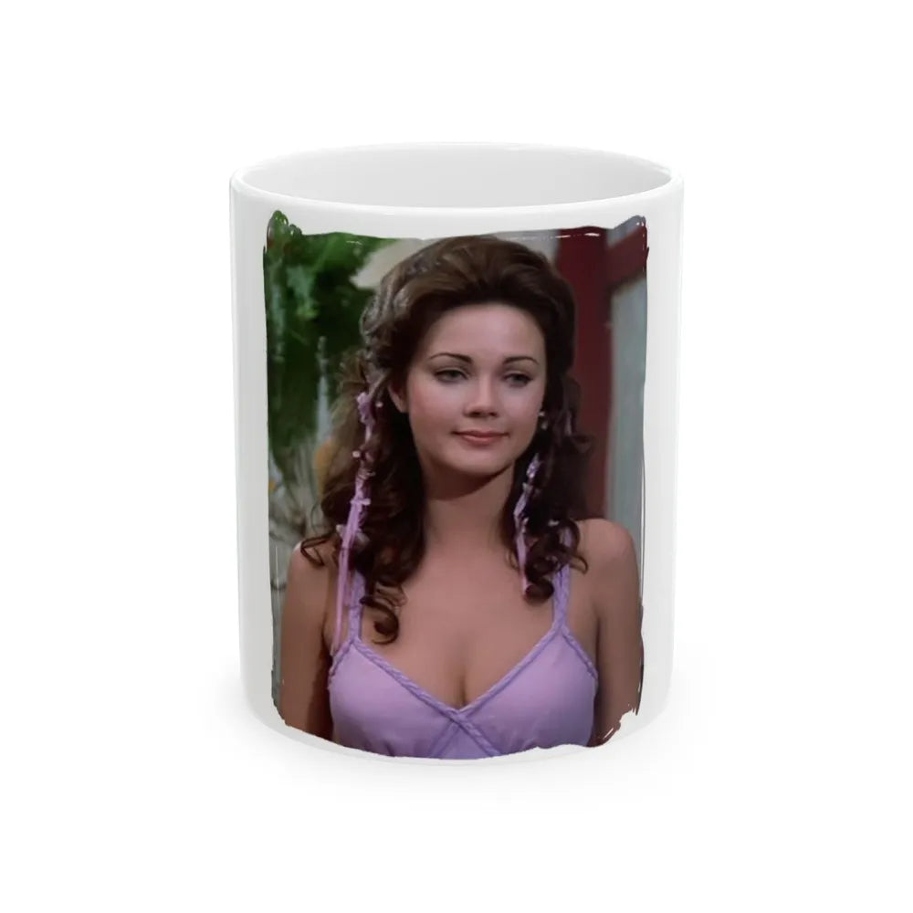 Lynda Carter #202 (Vintage Female Icon) White Coffee Mug-11oz-Go Mug Yourself