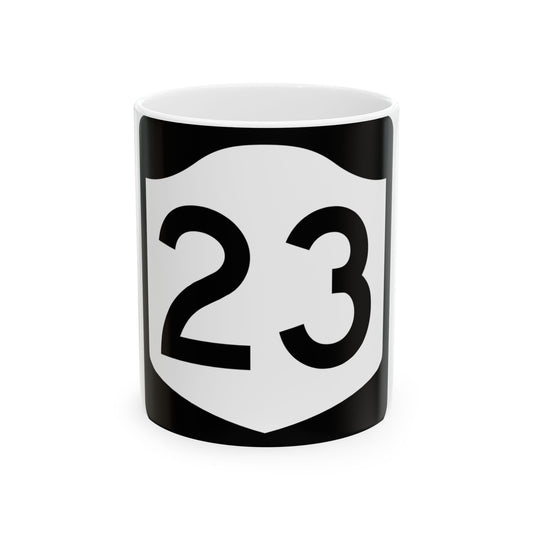 NY-23 (New York) (Road Sign) White Coffee Mug