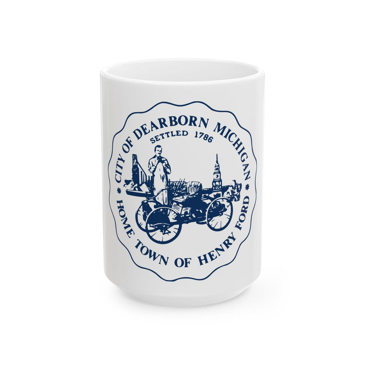 Seal of Dearborn Michigan - White Coffee Mug