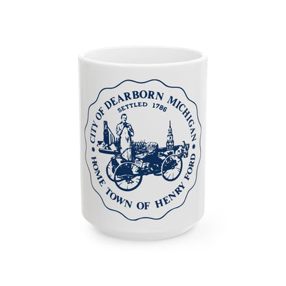 Seal of Dearborn Michigan - White Coffee Mug