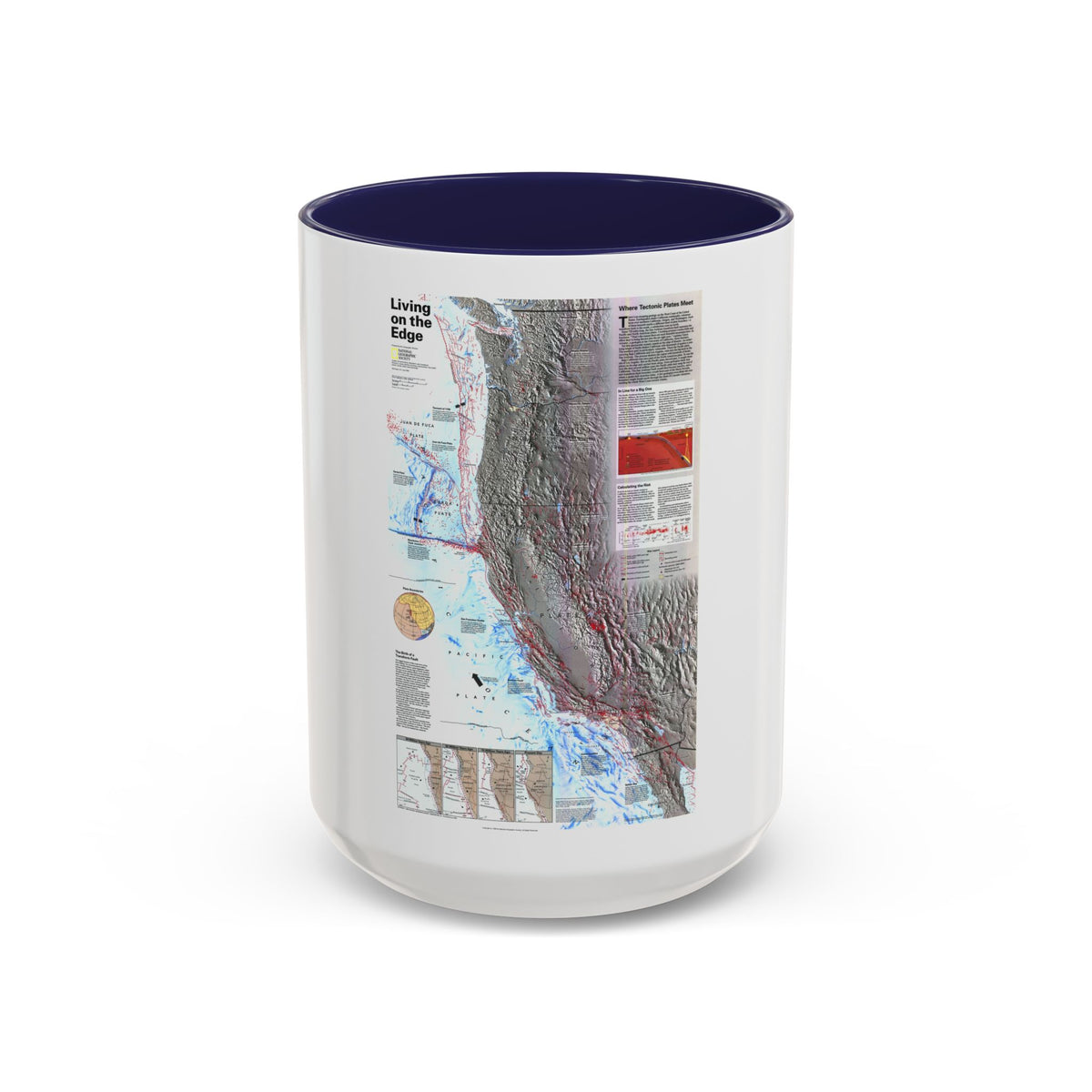 North Amerca - Living on the Edge (1995) (Map) Accent Coffee Mug