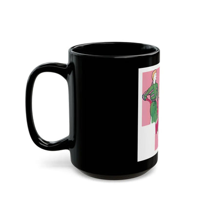 Fashion Illustration from Woman's Own magazine, 1957 - Black Coffee Mug-Go Mug Yourself