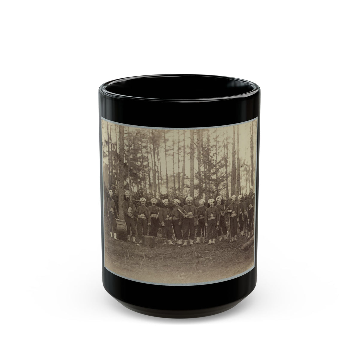 Band Of 114th Pennsylvania Infantry In Front Of Petersburg, Va., August, 1864 (U.S. Civil War) Black Coffee Mug