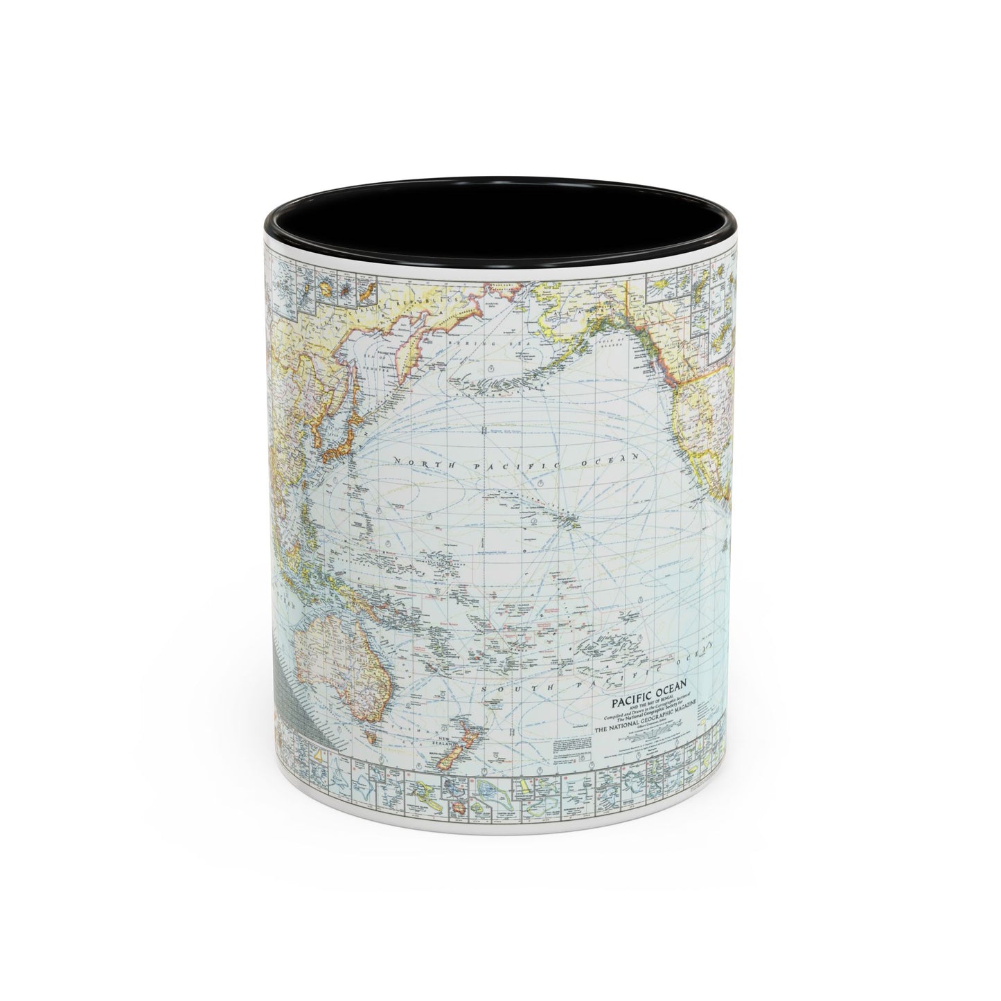 Pacific Ocean and the Bay of Bengal (1943) (Map) Accent Coffee Mug