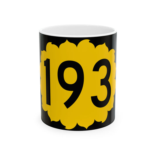 K-193 (Kansas) (Road Sign) White Coffee Mug