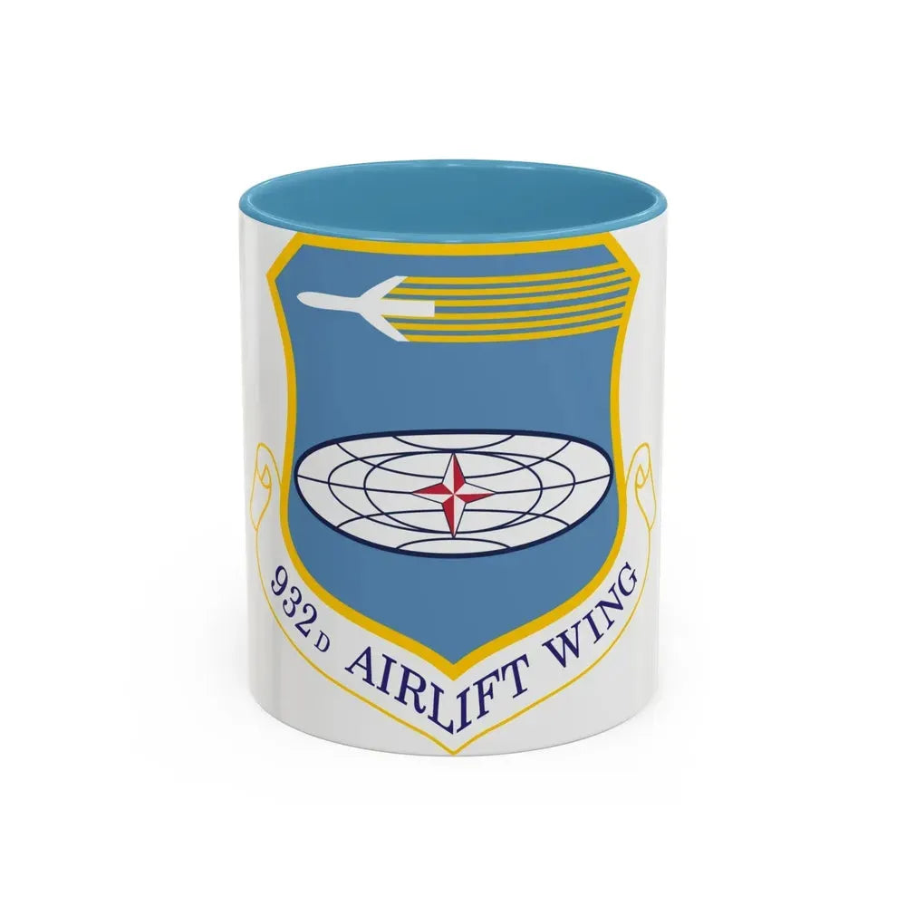 932 Airlift Wing AFRC (U.S. Air Force) Accent Coffee Mug 11oz Light Blue - Go Mug Yourself