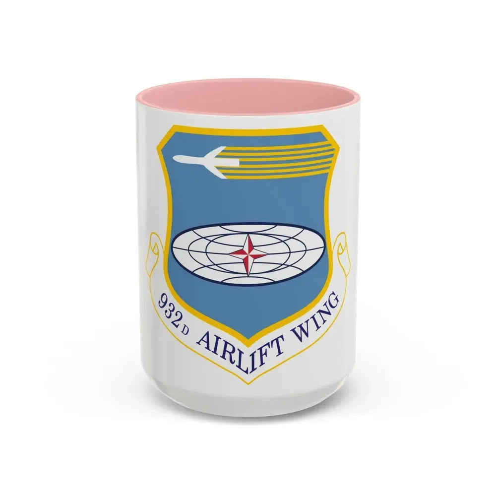 932 Airlift Wing AFRC (U.S. Air Force) Accent Coffee Mug 15oz Pink - Go Mug Yourself