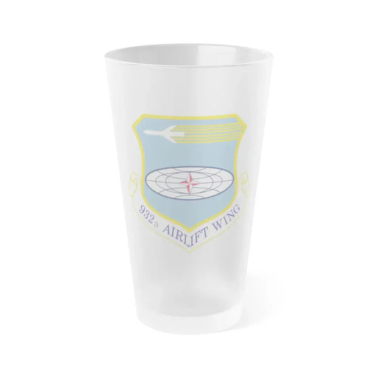 932 Airlift Wing AFRC (U.S. Air Force) Frosted Pint Glass 16oz 16oz Frosted - Go Mug Yourself