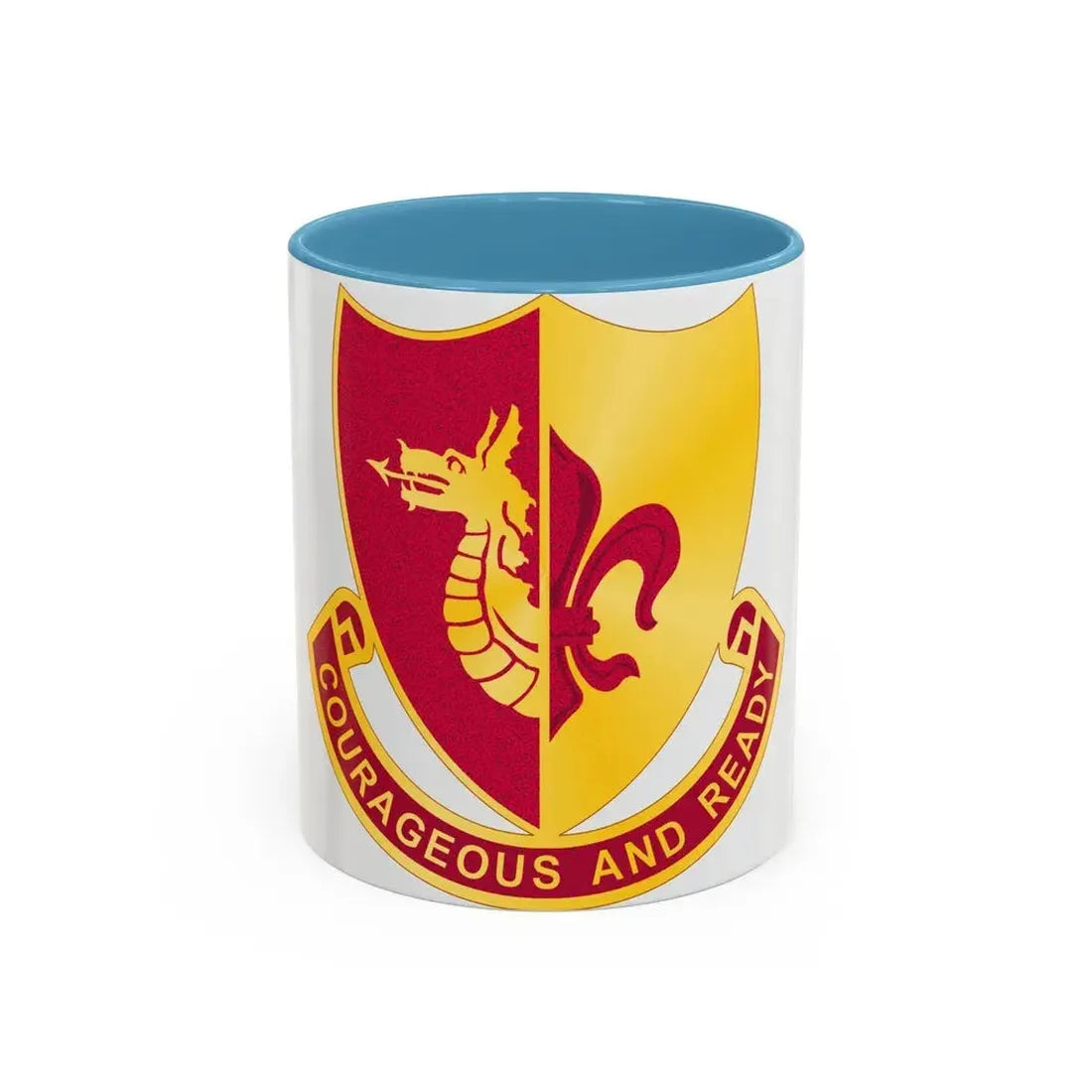 932 Field Artillery Battalion (U.S. Army) Accent Coffee Mug 11oz Light Blue - Go Mug Yourself