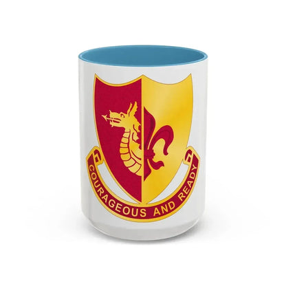 932 Field Artillery Battalion (U.S. Army) Accent Coffee Mug 15oz Light Blue - Go Mug Yourself