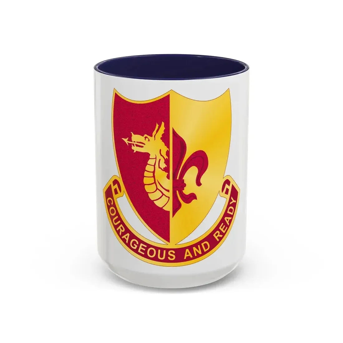 932 Field Artillery Battalion (U.S. Army) Accent Coffee Mug 15oz Navy - Go Mug Yourself