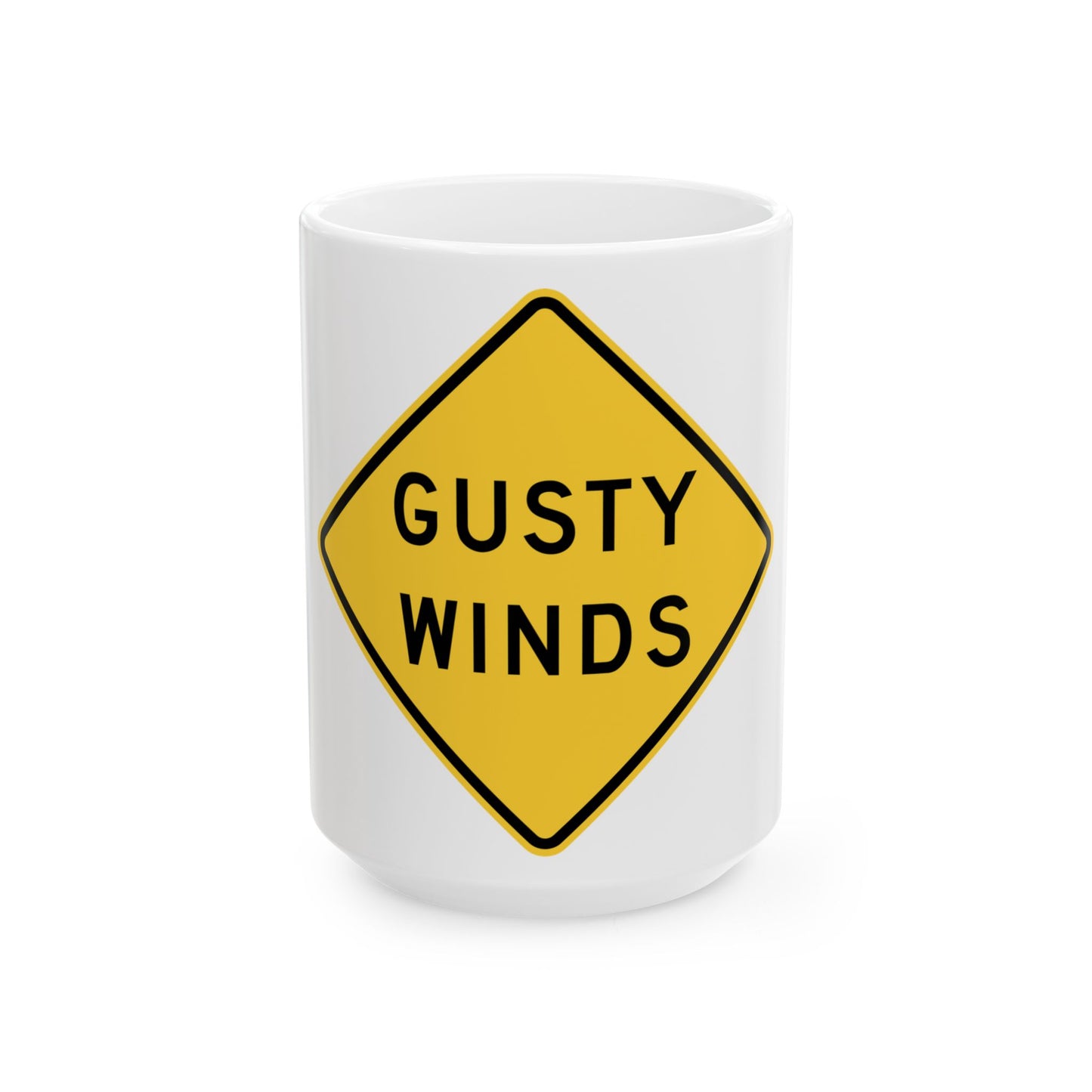 WISDOT W8-72 (Wisconsin) (Road Sign) White Coffee Mug-15oz-Go Mug Yourself