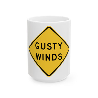 WISDOT W8-72 (Wisconsin) (Road Sign) White Coffee Mug-15oz-Go Mug Yourself