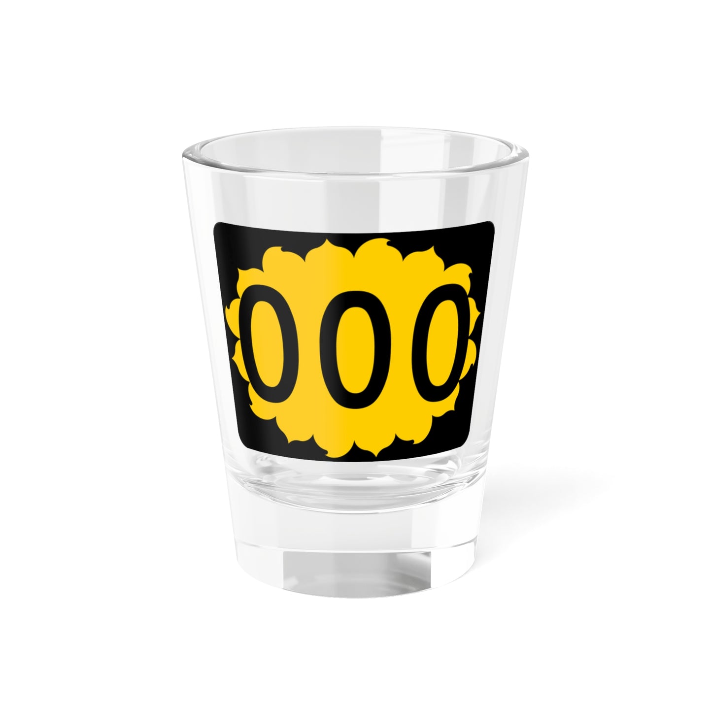 K-000 template (Kansas) (Road Sign) Shot Glass 1.5oz