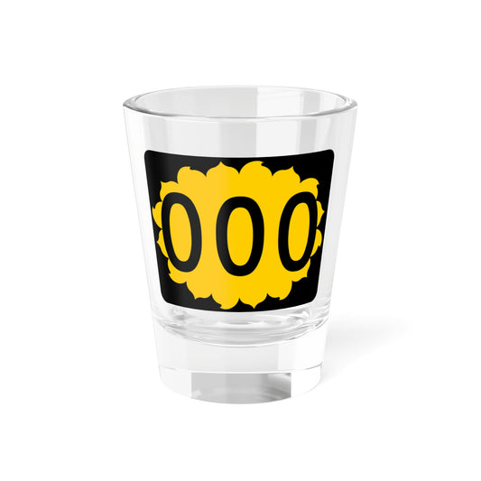K-000 template (Kansas) (Road Sign) Shot Glass 1.5oz