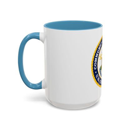 USCG Communications Command (U.S. Coast Guard) Accent Coffee Mug
