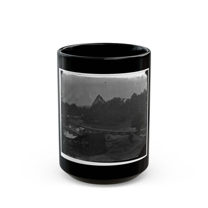 Hanovertown Ferry, Va.  Pontoon Bridges Across The Pamunkey, With Wagons (U.S. Civil War) Black Coffee Mug