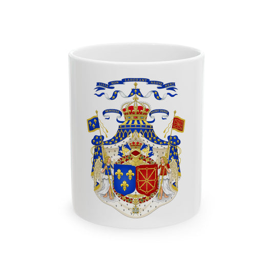 Grand Royal Coat of Arms of France & Navarre - White Coffee Mug