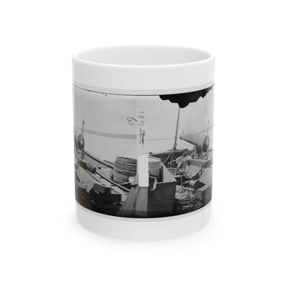 James River, Va. Bow Of Confederate Gunboat Teaser, Lt. Hunter Davidson, Captured By U.S.S. Maratanza On July 4, 1862 (U.S. Civil War) White Coffee Mug
