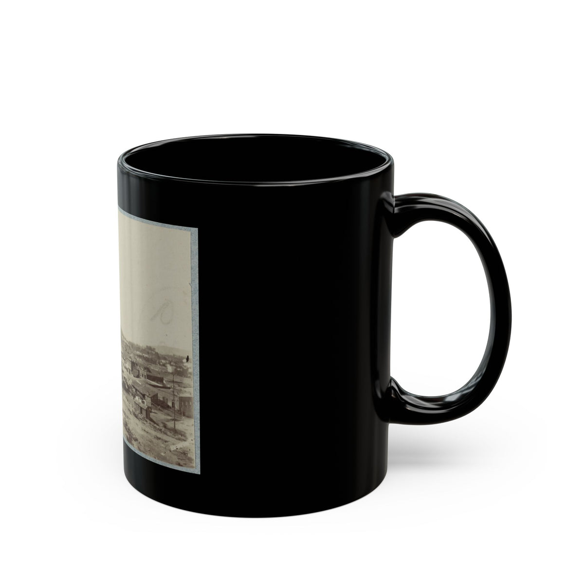 View Of Chattanooga With Lookout Mountain In The Distance(2) (U.S. Civil War) Black Coffee Mug