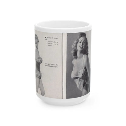 Norma Sykes #144 - 66 PHOTOGRAPHS OF Sabrina U.K. Pocket Mag. Pages 18 & 19 (Vintage Female Icon) White Coffee Mug-15oz-Go Mug Yourself