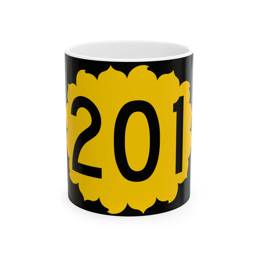 K-201 (Kansas) (Road Sign) White Coffee Mug