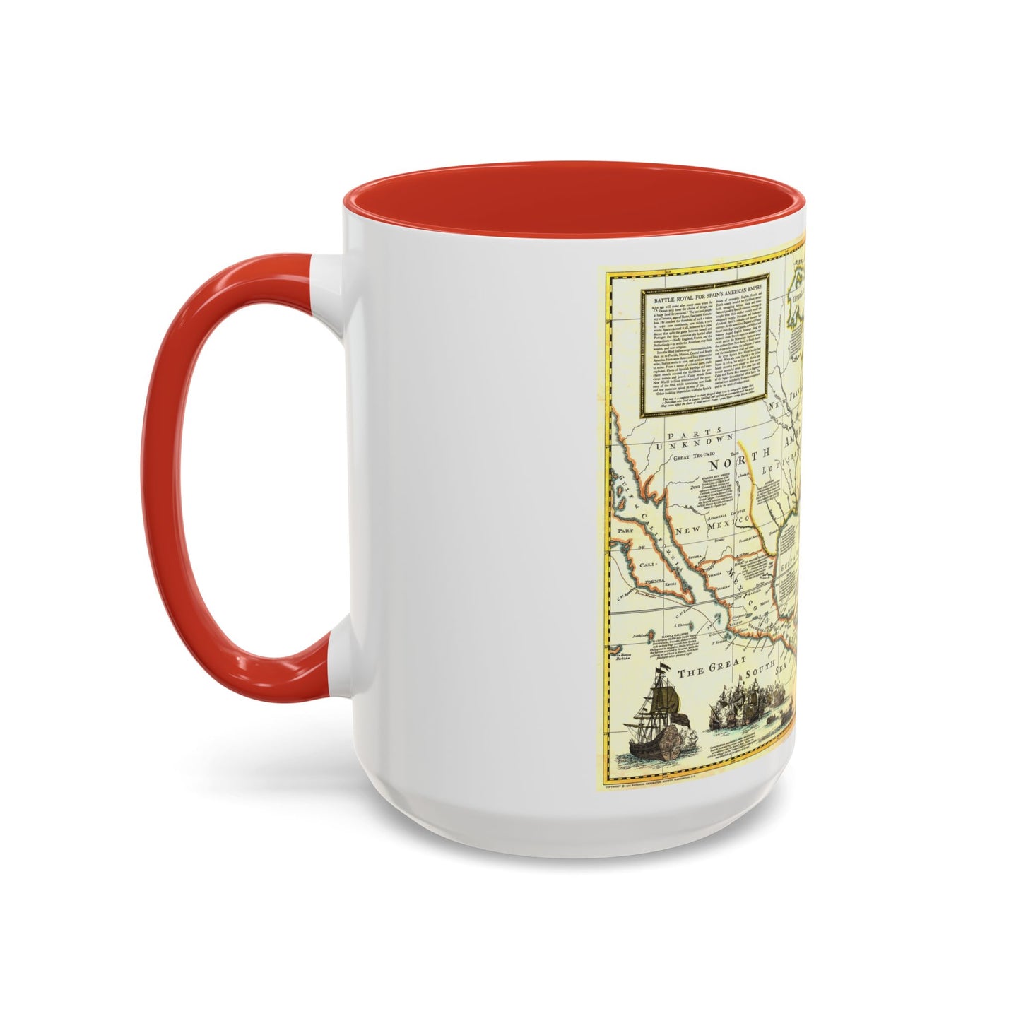 Tasse à café décorative Amérique du Nord - Colonisation et commerce (1977) (carte)