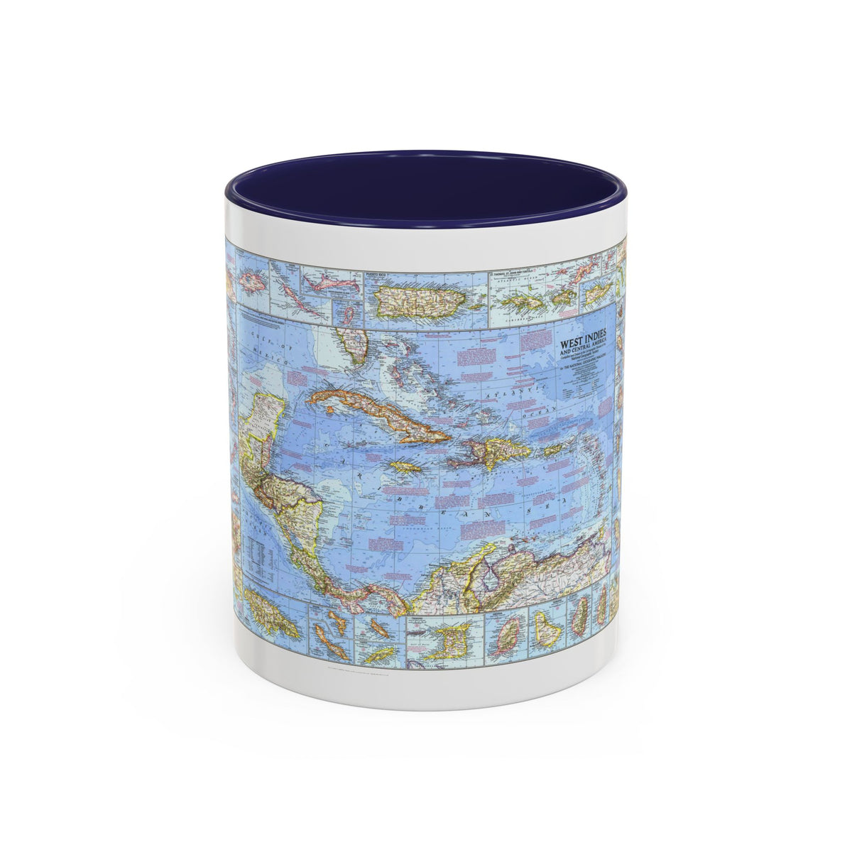 West Indies & Central America (1970) (Map) Accent Coffee Mug
