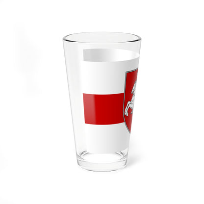Flag of Belarus w-r-w with Arms 2020 3-2 (Belarus) Pint Glass 16oz