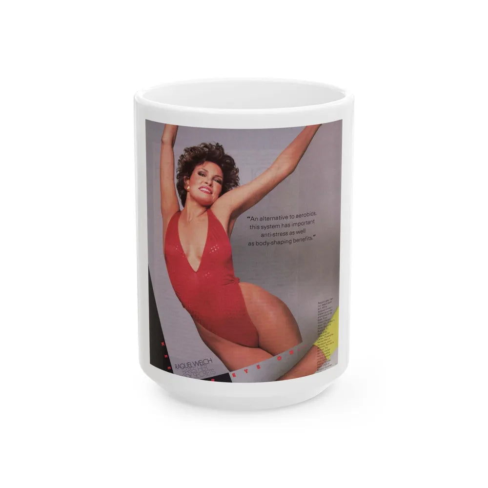 Raquel Welch #229 (Vintage Female Icon) White Coffee Mug-15oz-Go Mug Yourself