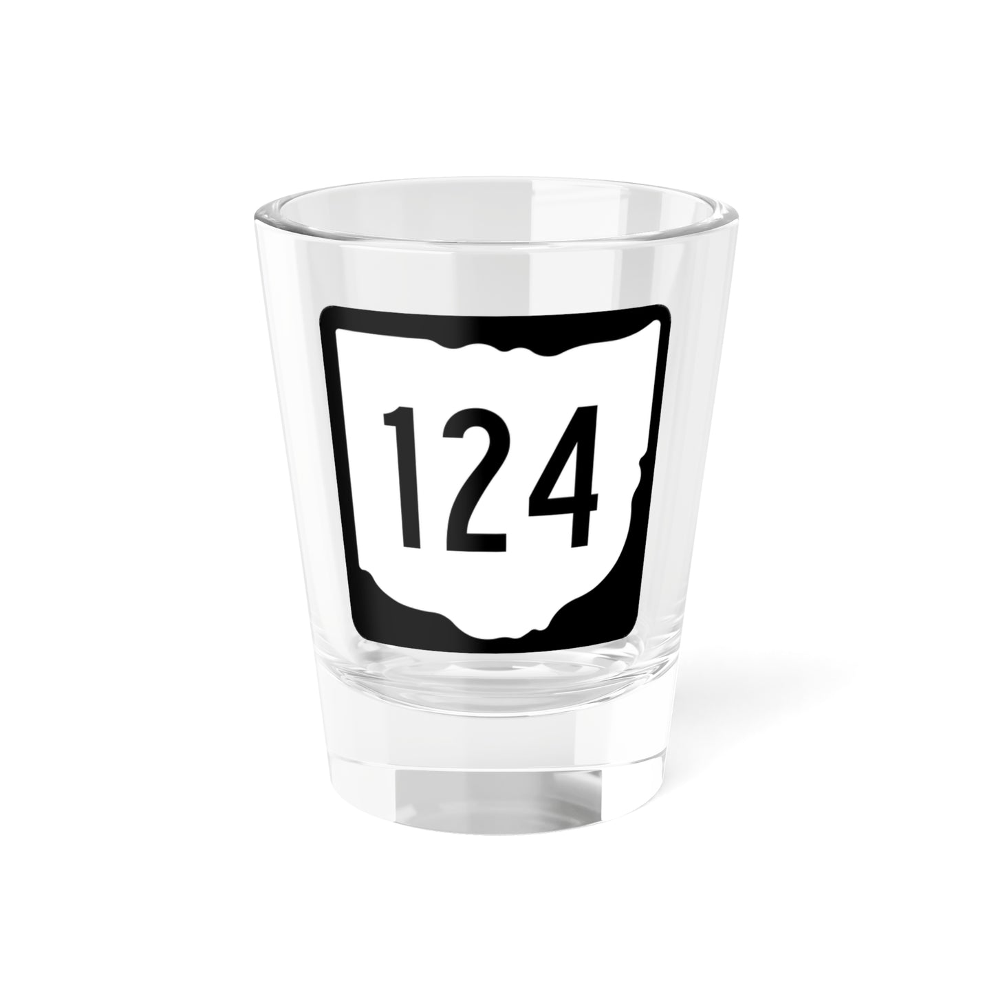 OH-124 1967 (Ohio) (Road Sign) Shot Glass 1.5oz