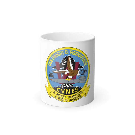 USS Dwight D Eisenhower Proud Tradition (U.S. Navy) Color Changing Mug 11oz