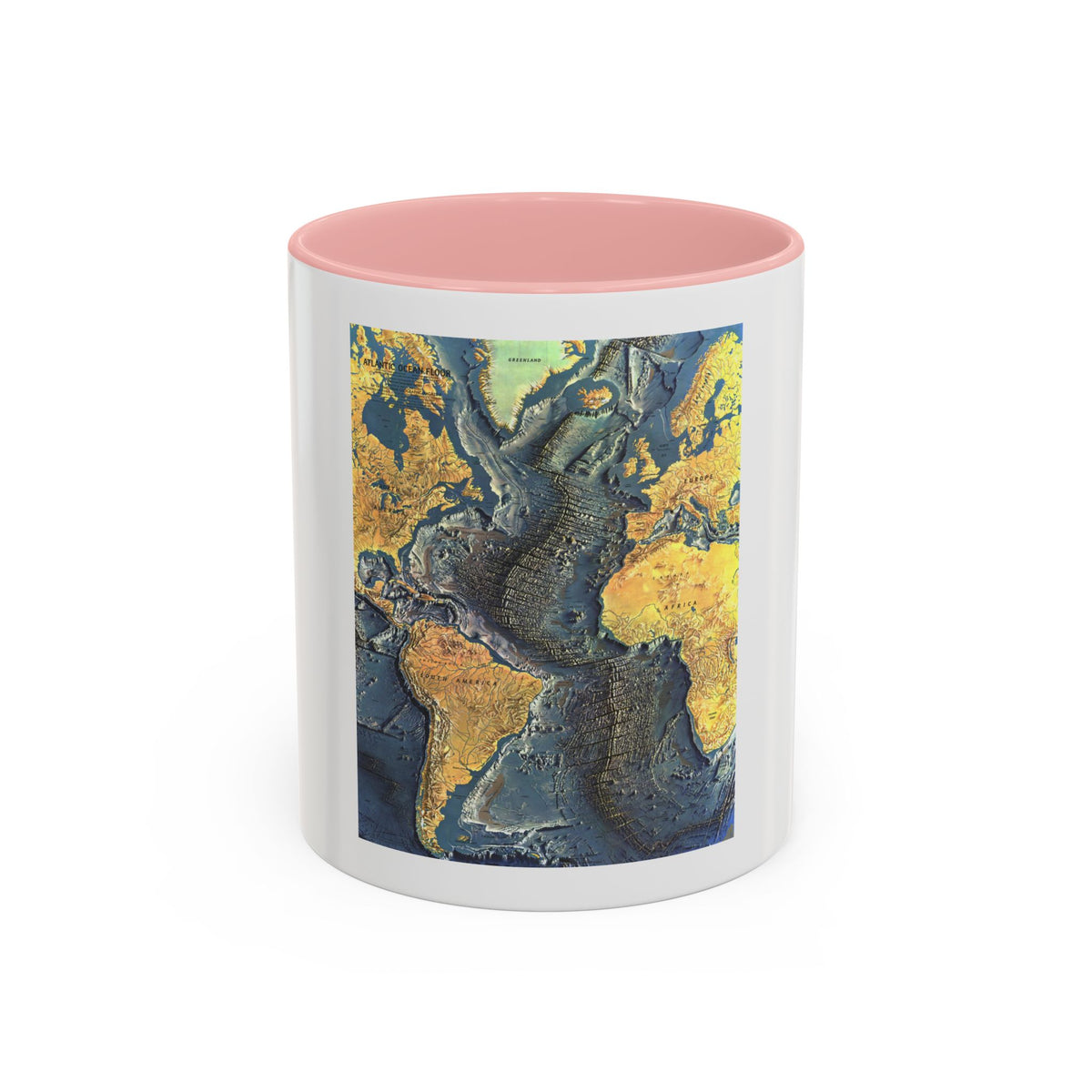 Atlantic Ocean Floor (1968) (Map) Accent Coffee Mug