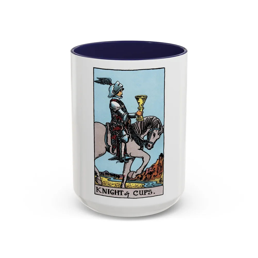 The Knight of Cups (Tarot Card) Accent Coffee Mug-15oz-Navy-Go Mug Yourself