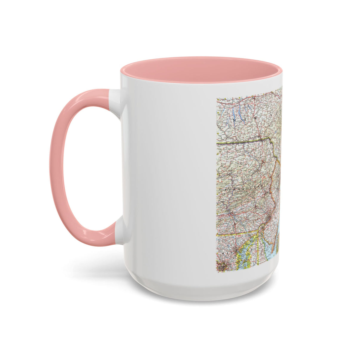 USA - Washington to Boston (1962) (Map) Accent Coffee Mug