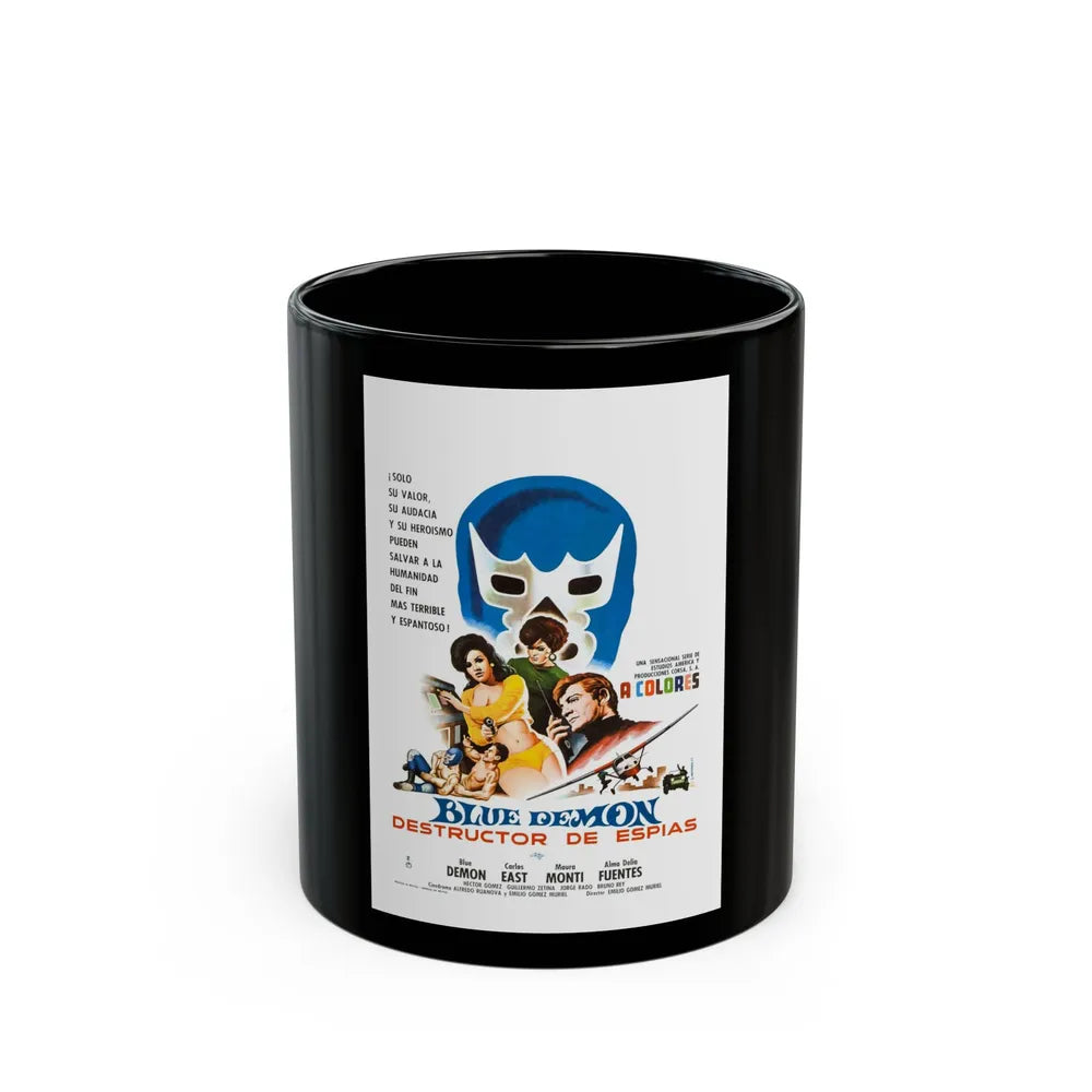 BLUE DEMON, SPY SMASHER 1968 Movie Poster - Black Coffee Mug-11oz-Go Mug Yourself