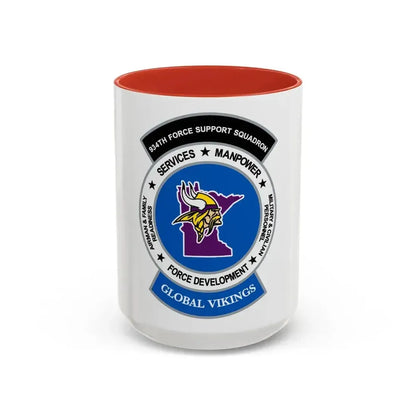 934th Force Support Sq. GLOBAL VIKINGS (U.S. Air Force) Accent Coffee Mug 15oz Red - Go Mug Yourself