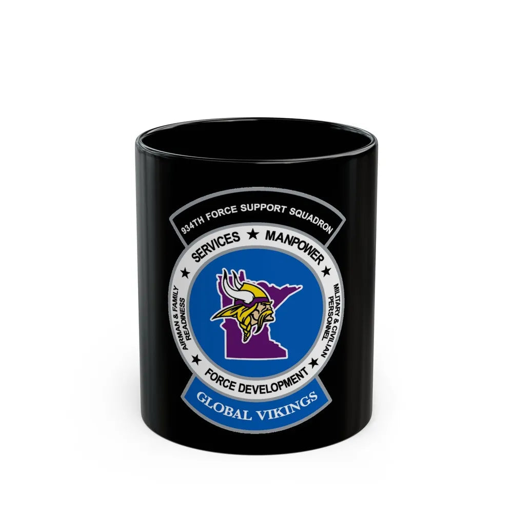 934th Force Support Sq. GLOBAL VIKINGS (U.S. Air Force) Black Coffee Mug-11oz-Go Mug Yourself