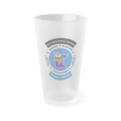 934th Force Support Sq. GLOBAL VIKINGS (U.S. Air Force) Frosted Pint Glass 16oz-Go Mug Yourself