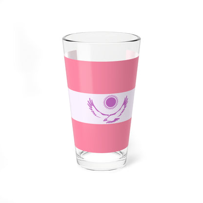 Sapphic pride flag of Kazakhstan (Kazakhstan) Pint Glass 16oz
