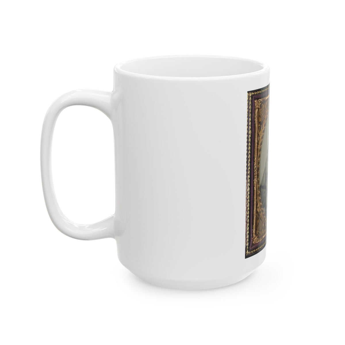 Unidentified Soldier In Confederate Infantry Uniform With Musket And Bowie Knife (U.S. Civil War) White Coffee Mug