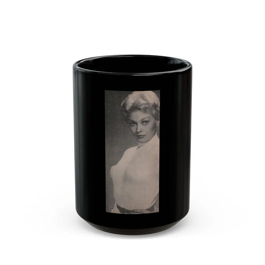 Kim Novak #174 - Scanned Mag. 66 Photos (Vintage Female Icon) Black Coffee Mug-15oz-Go Mug Yourself