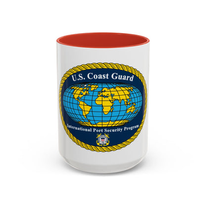 USCG International Port Security Program (U.S. Coast Guard) Accent Coffee Mug