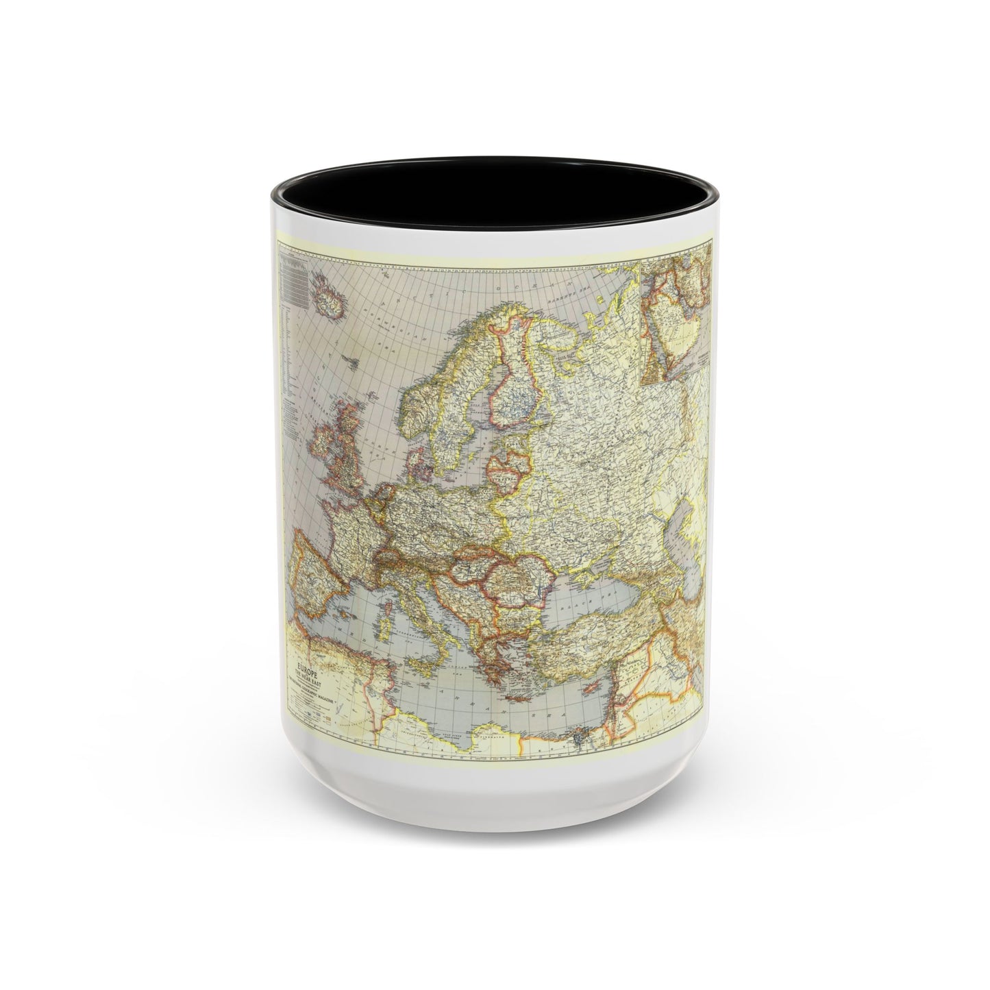 Europe and the Near East (1940) (Map) Accent Coffee Mug