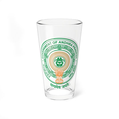 Emblem of Andhra Pradesh before 2014 (India) (Coat of Arms) Pint Glass 16oz