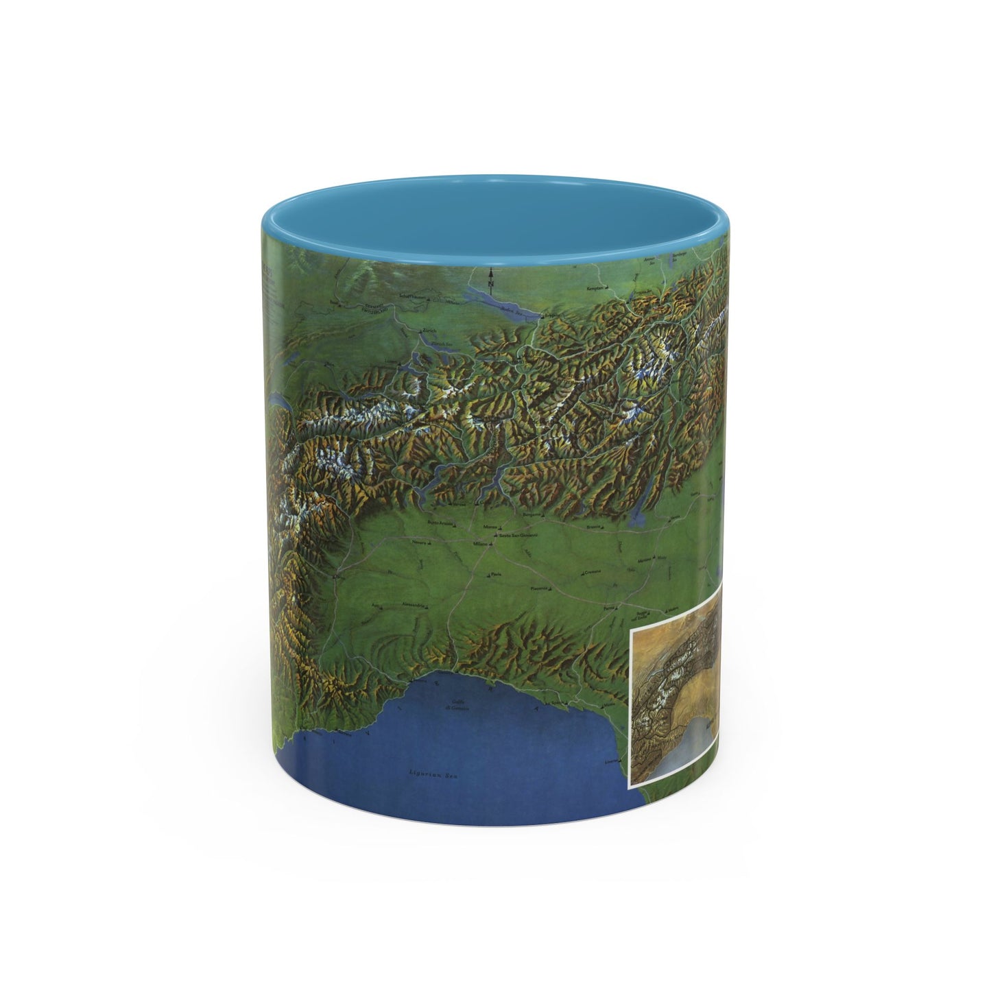 Alps, The - Europe's Backbone (1965) (Map) Accent Coffee Mug